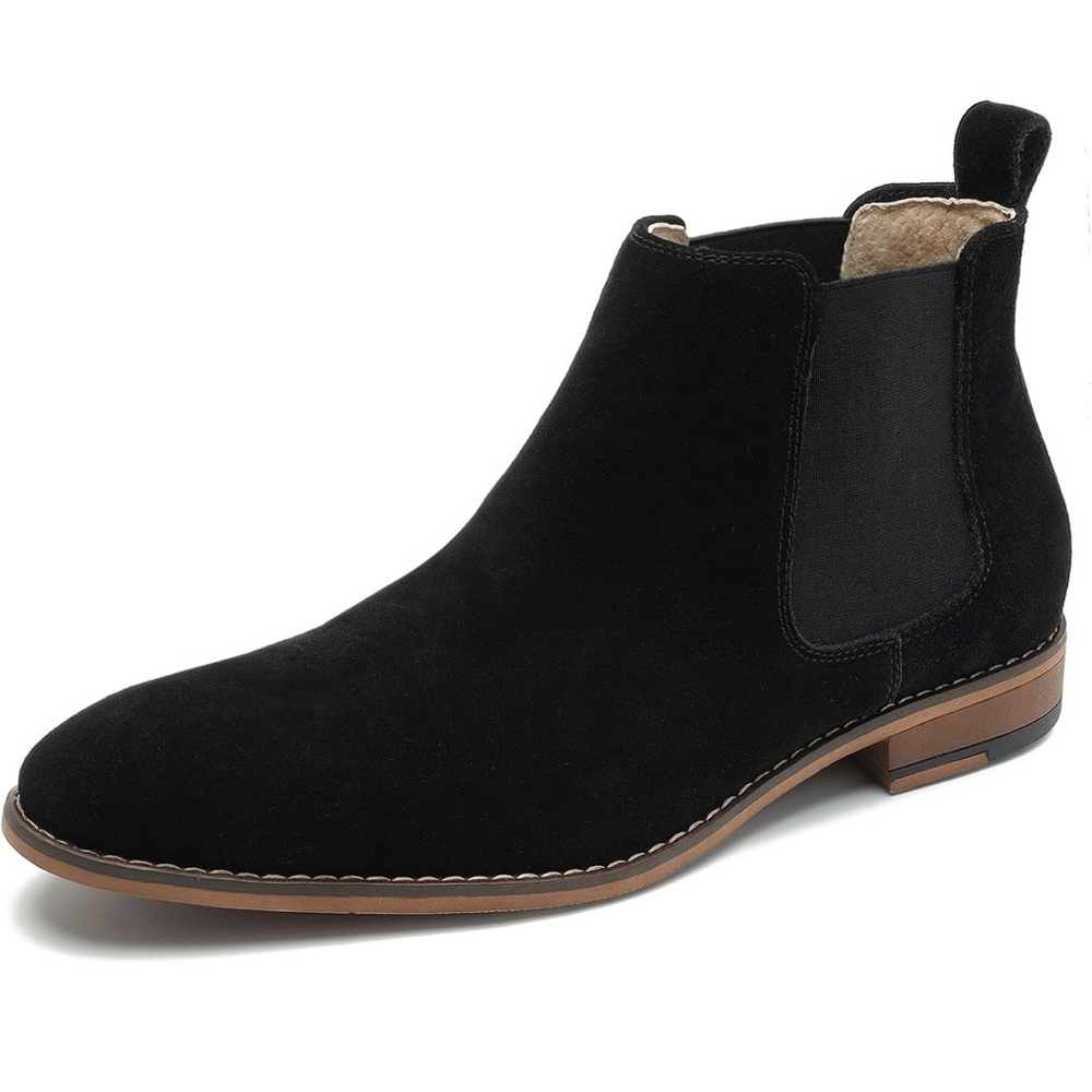 Elegant Black Suede Ankle Boots for Men